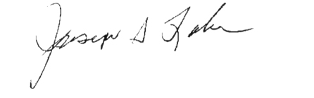 Joseph G. Lake signature