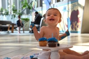 Bearett celebrates his first birthday at the Children's Hospital of Georgia