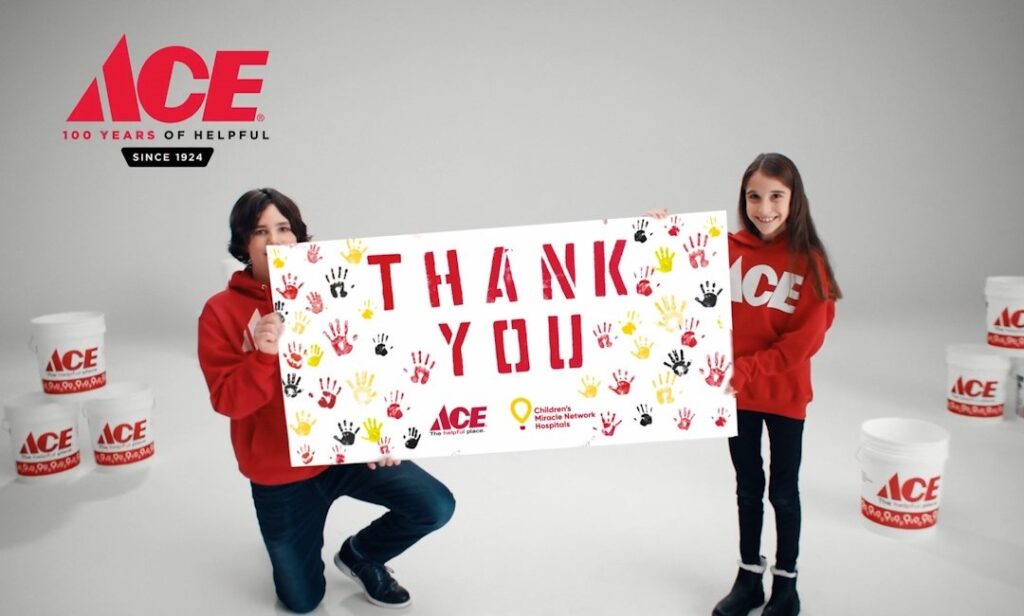 Kids thanking Ace Hardware