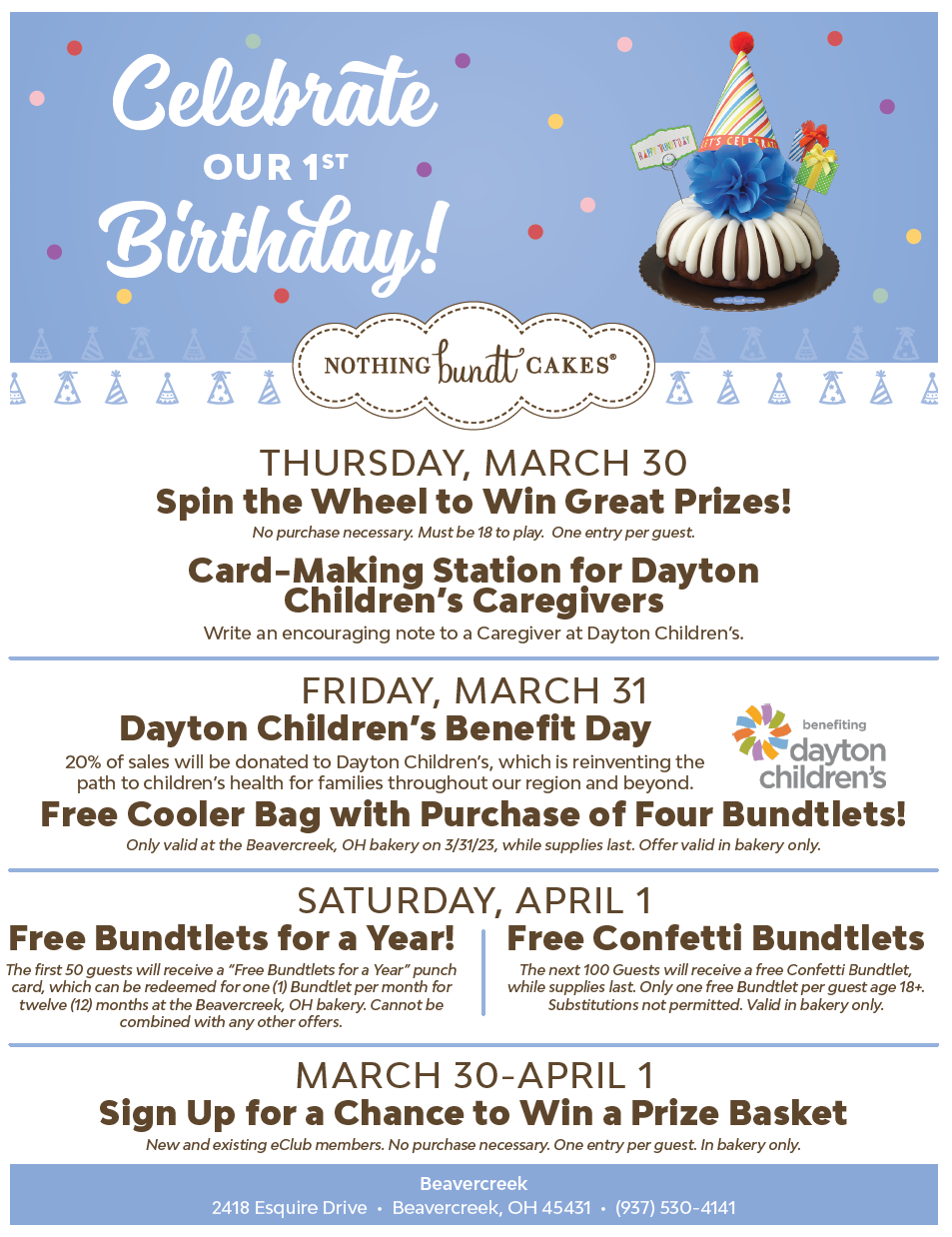 Nothing Bundt Caring for Kids – Dayton Children's Hospital