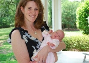 Ryleigh Harvey as a baby with her mother