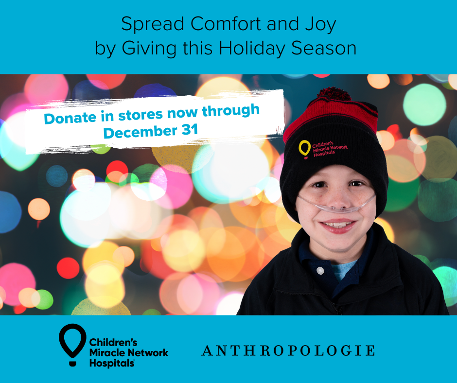 Anthropologie holiday campaign benefiting UF Health Shands Children’s