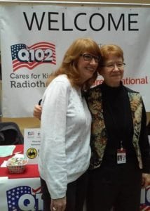 Christine Woodrum & Rosie with Q102 (Radio Personality). 