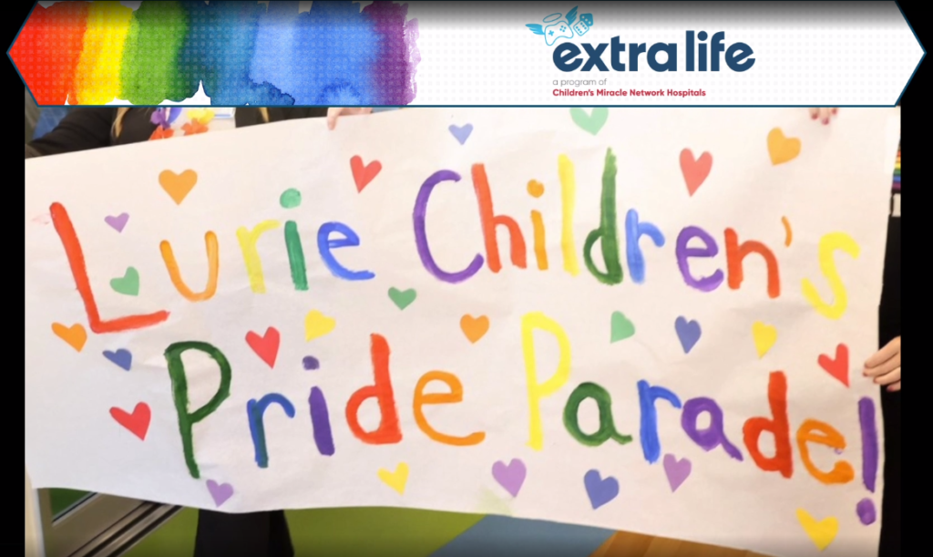 Lurie Children's Pride Parade banner.